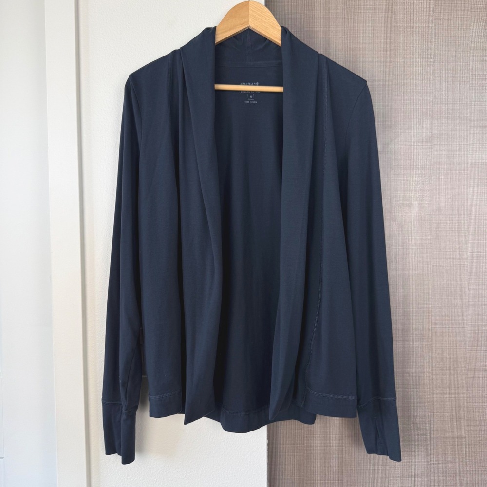 Pact Navy Organic Luxe Essential Swing Cardigan Open Size Medium - Picture 5 of 15